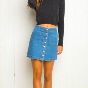 Brandy Melville Jean Button up Mini Skirt
